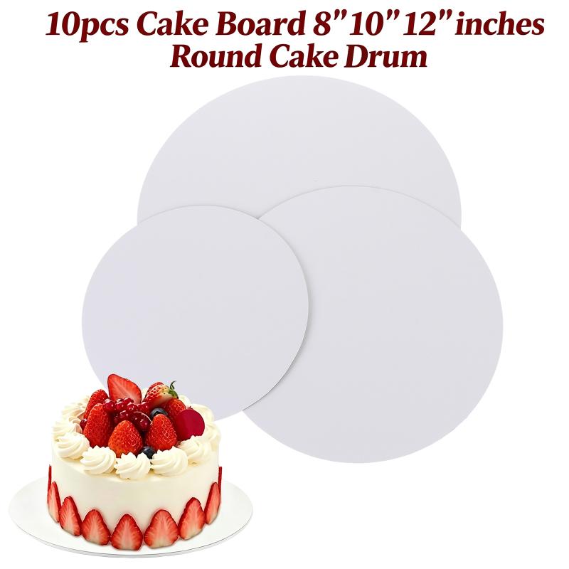 Wedding Supply Shops - 10pcs Alas Kue Bulat Putih, Kualitas