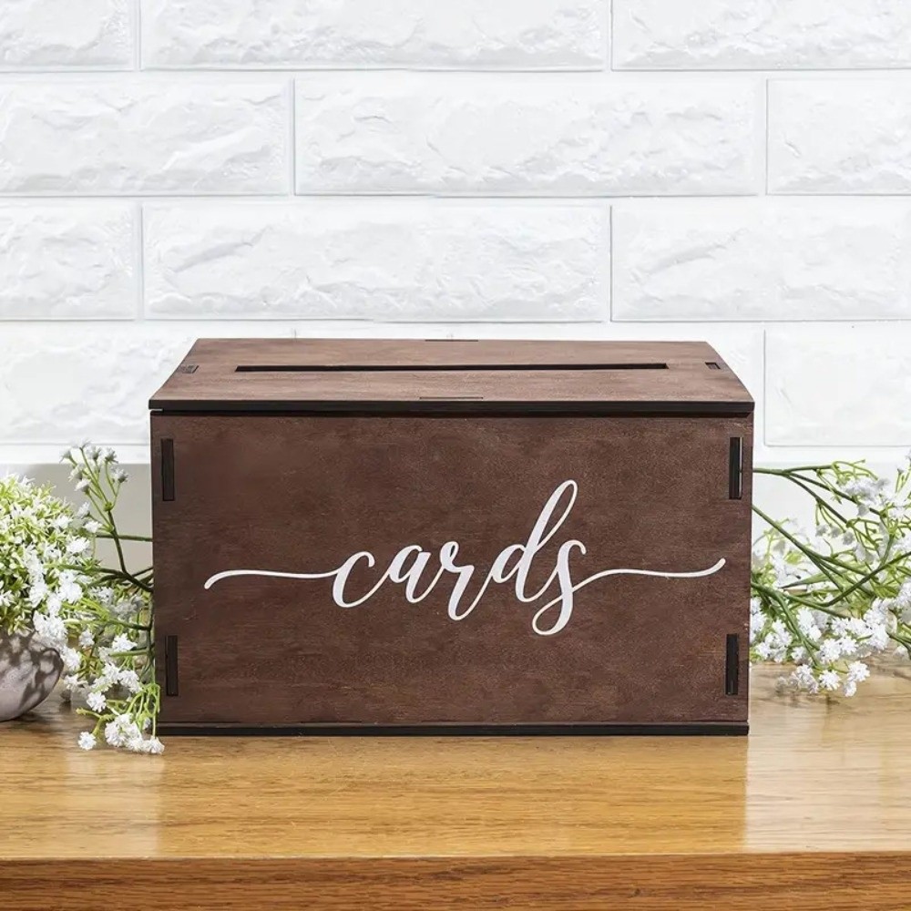 Wedding Card Box - Kotak Kartu Pernikahan Kayu Baru dengan