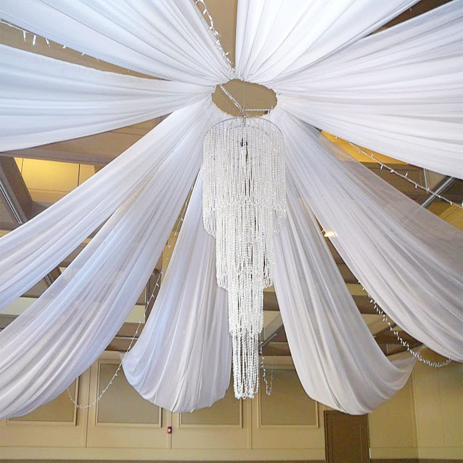 Wedding Ceremony Supply - Tirai Tulle sifon tipis dekorasi atap,