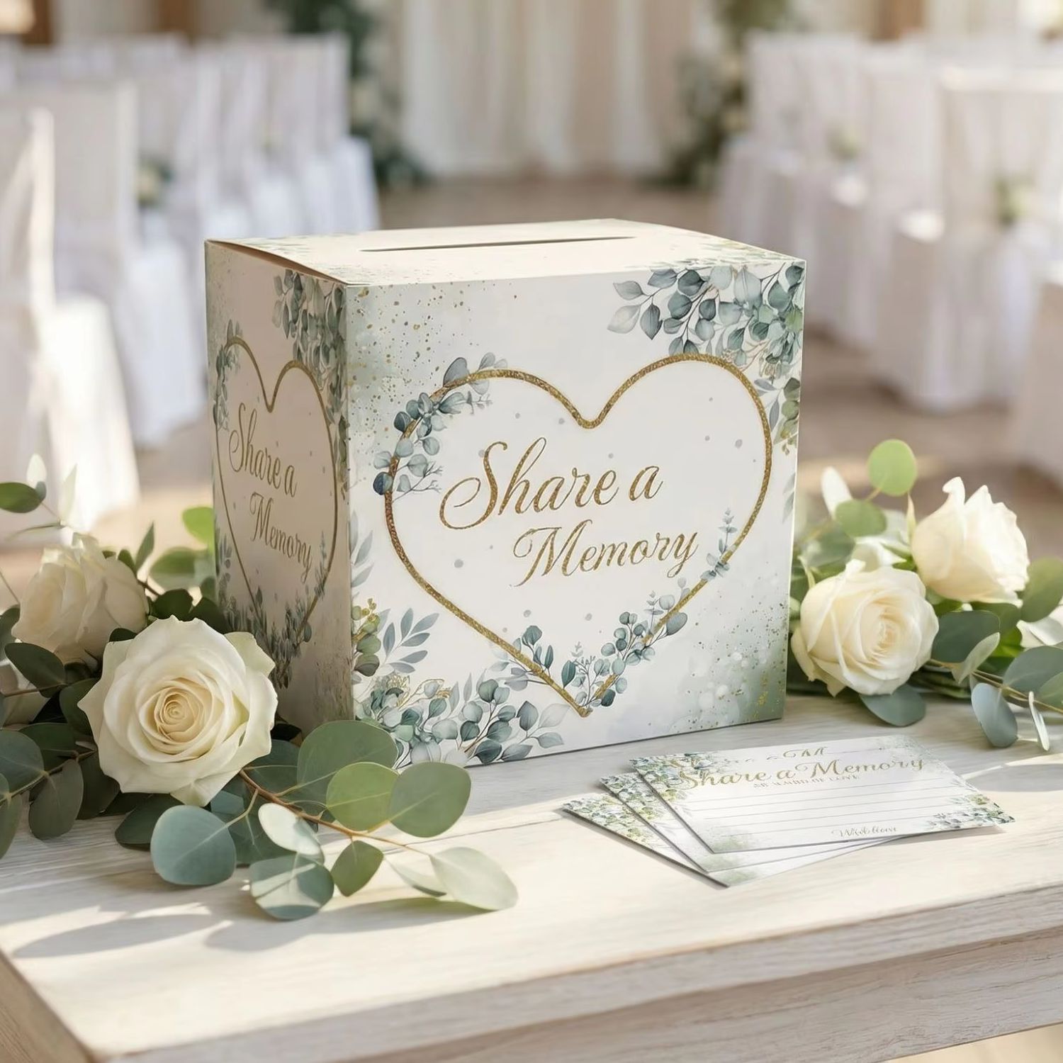 Wedding Card Box - Kotak Kartu Pernikahan Bunga Putih Perlengkapan