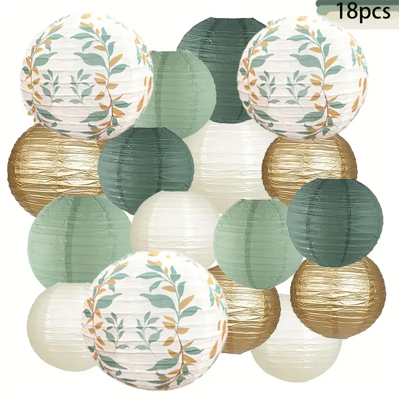 Wedding Ceremony Supply - Set Dekorasi Lampion Kertas Daun Giok