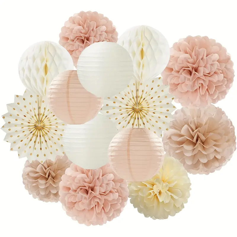 Wedding Ceremony Supply - 11 Buah Bunga Kertas Warna Emas