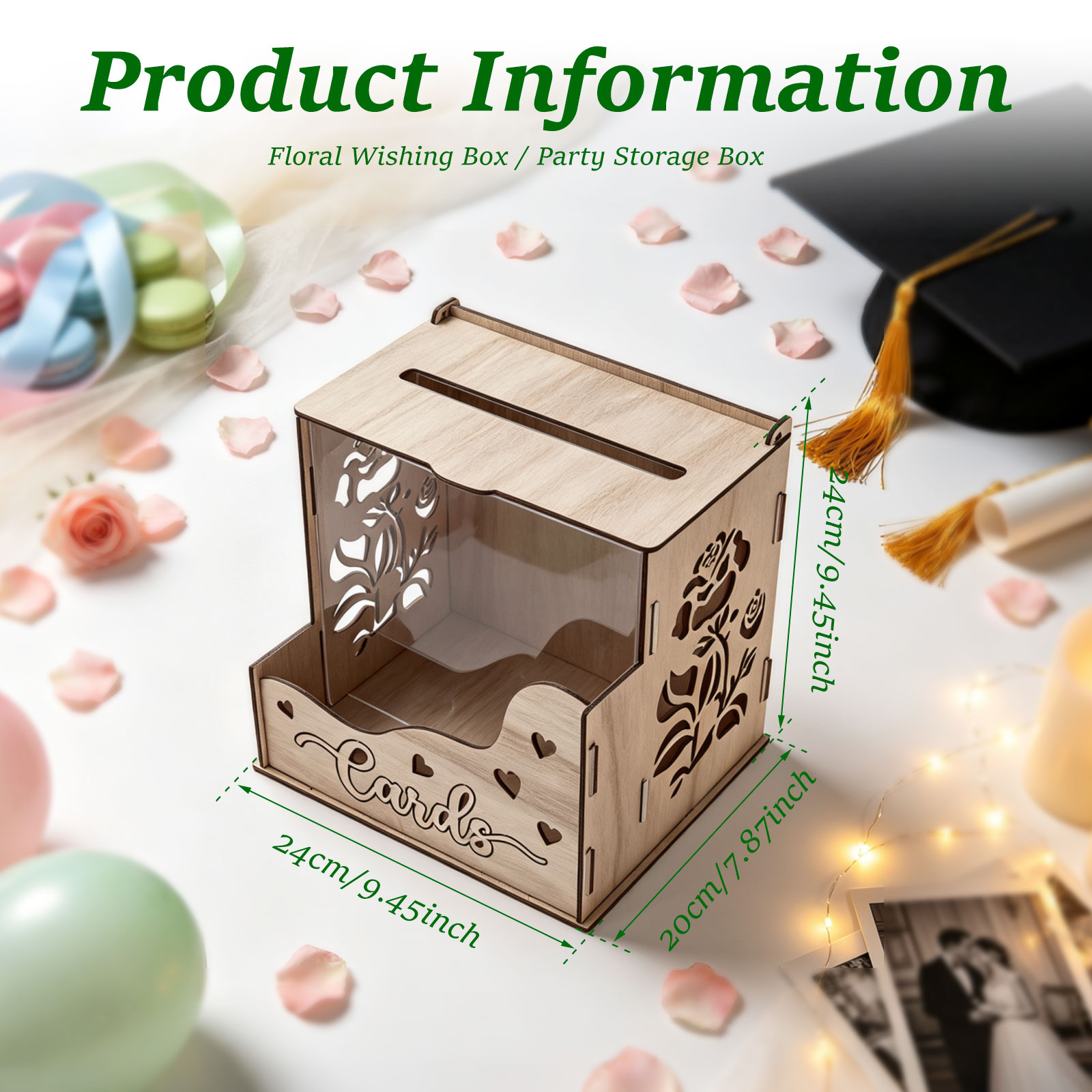 Kotak Kartu Pesta Kayu dengan  - Wedding Card Box ulasan dan harga
