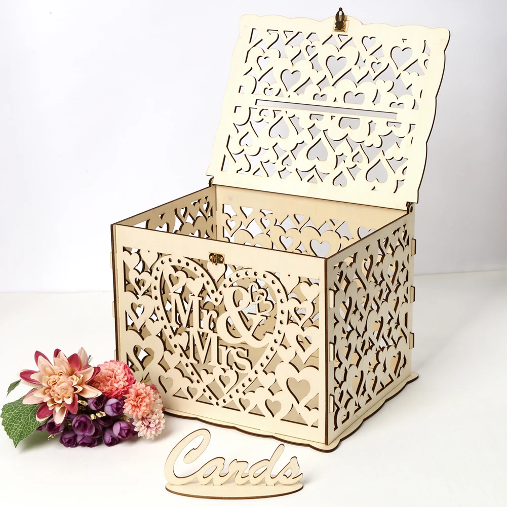 Kotak kartu pernikahan kayu pe - Wedding Card Box ulasan dan harga