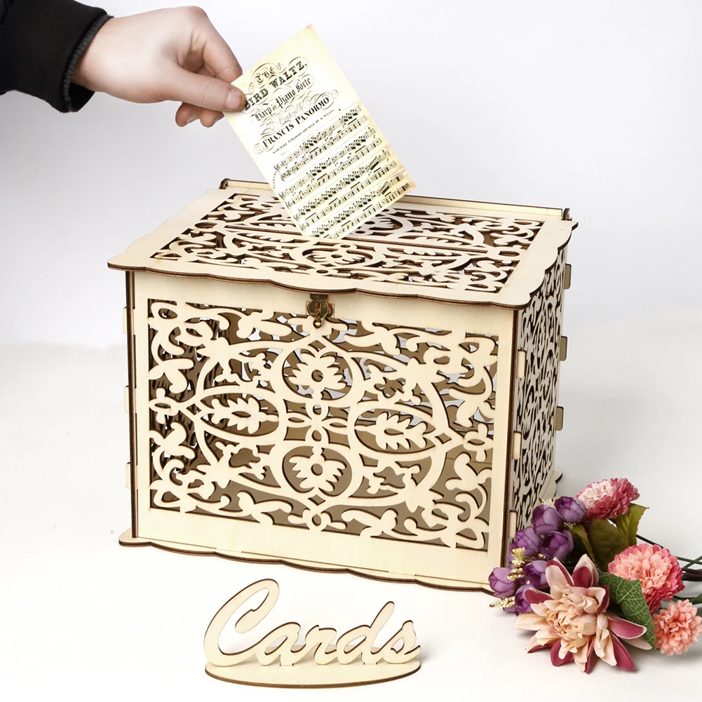 Kotak kartu pernikahan kayu pe - Wedding Card Box ulasan dan harga