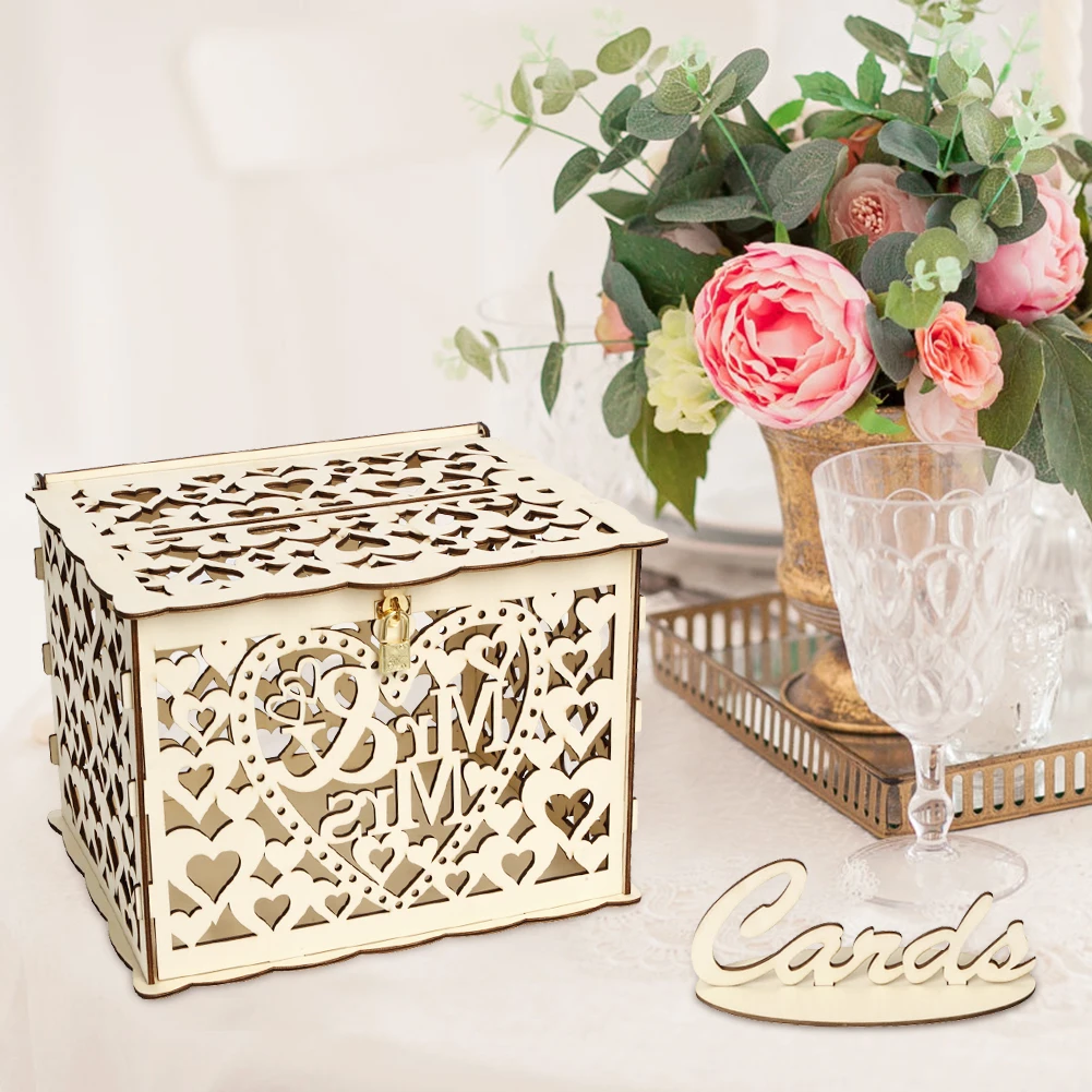 Kotak kartu pernikahan kayu pe - Wedding Card Box ulasan dan harga