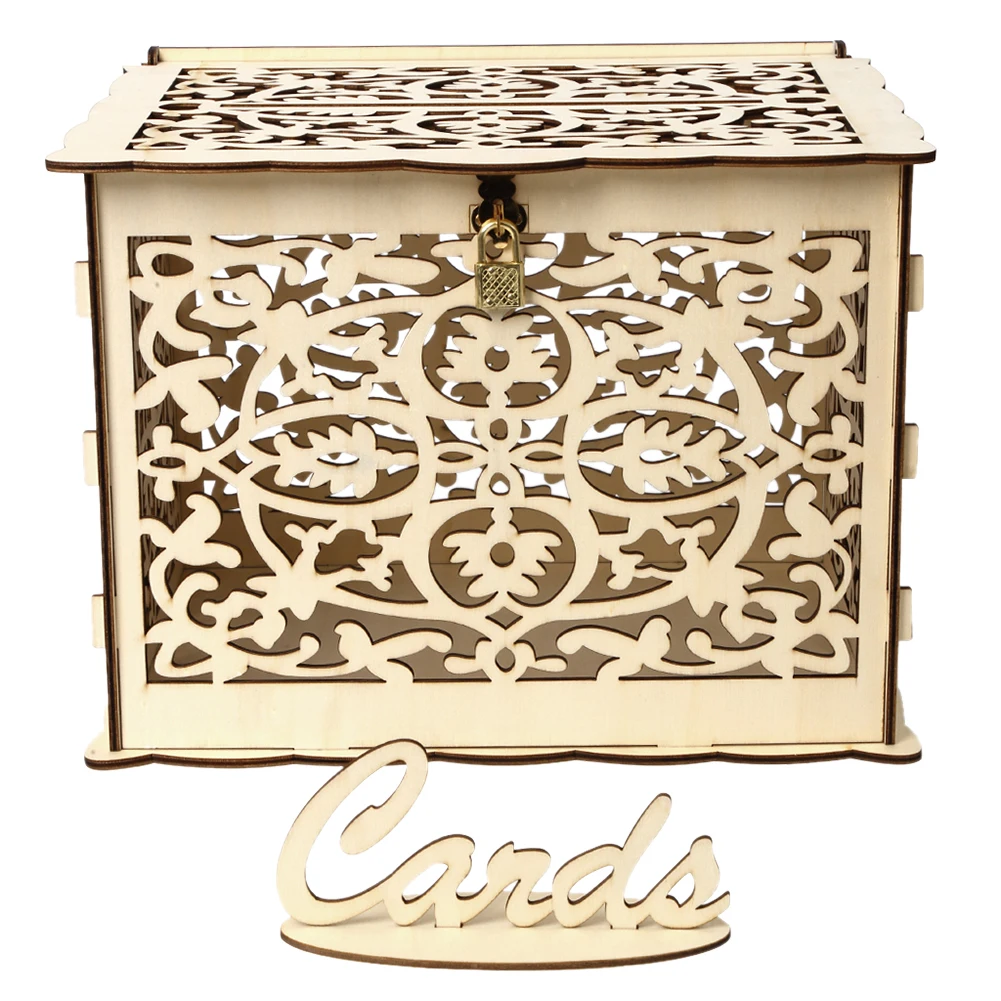 Kotak kartu pernikahan kayu pe - Wedding Card Box ulasan dan harga