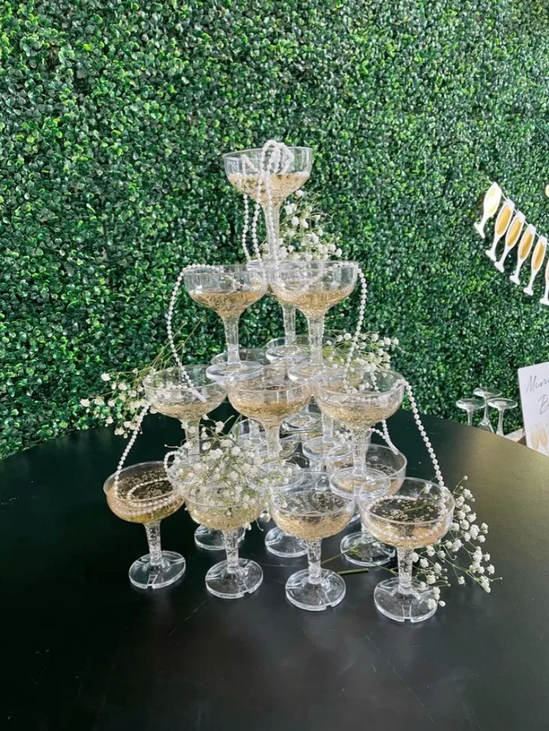 20-60 Buah Gelas Coupe Sampany - Champagne Tower Set ulasan dan harga