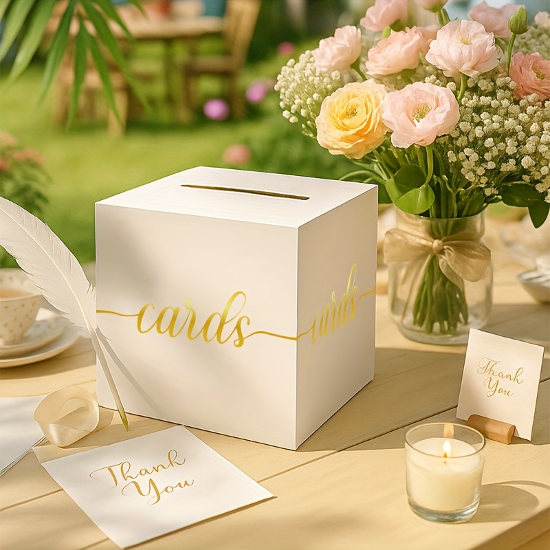 4 Buah Kartu Pernikahan Putih  - Wedding Card Box ulasan dan harga