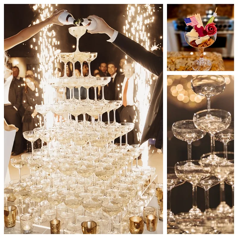 Gelas Menara Sampanye 5/7/8 Ti - Champagne Tower Set ulasan dan harga